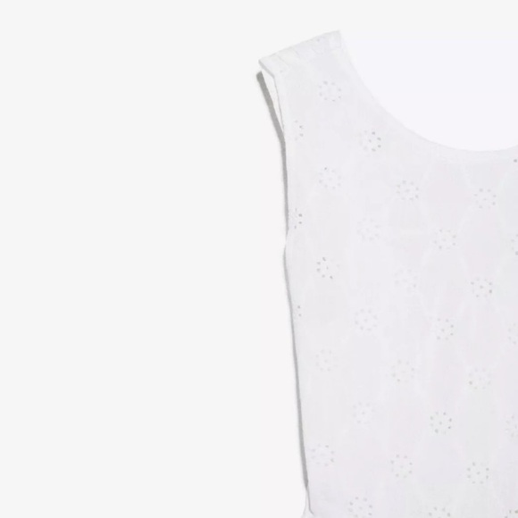 WHITE EYELET BACKLESS TIERED FLOWY FEMININE DRESS MAIDEN MILKMAID HOMESTEAD - Picture 3 of 15